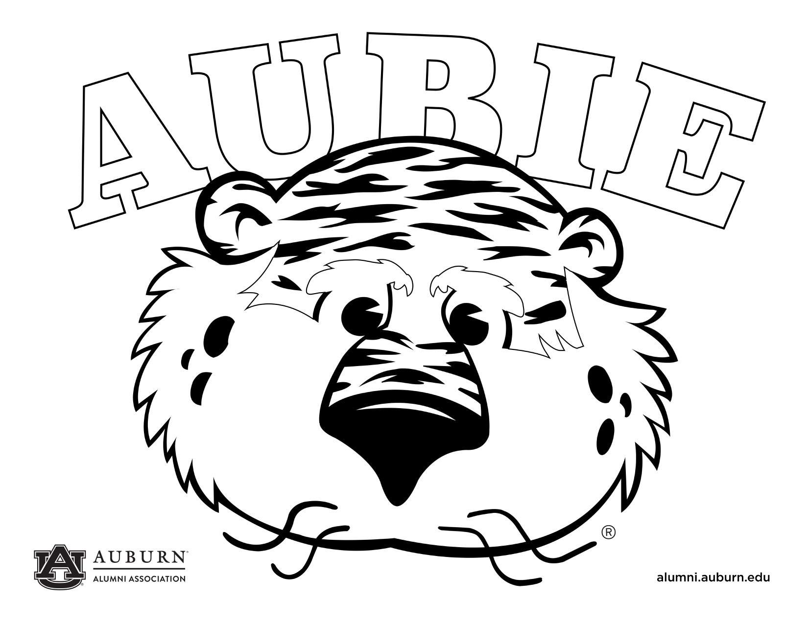 Aubie Coloring page graphic