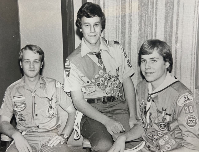 3 boy scouts in uniform