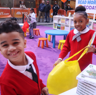 Students from the Promise Academy at a book fair hosted by the TODAY Show